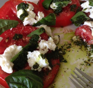 Tomatoes with Basil Oil